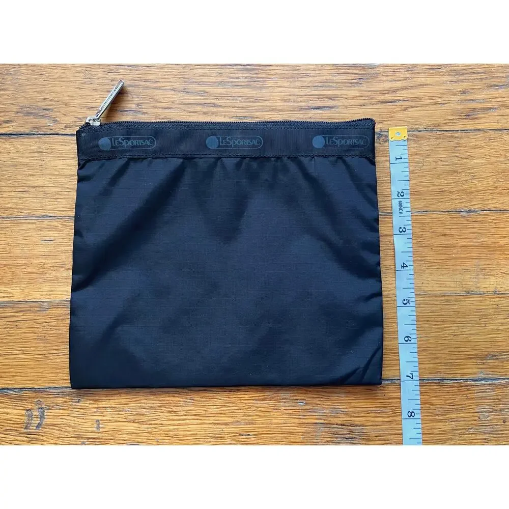 LESPORTSAC Black Logo Zippered Pouch